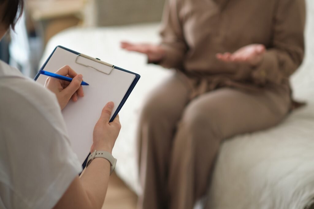 compassionate therapist provides a safe and nurturing space for her patient to share her innermost